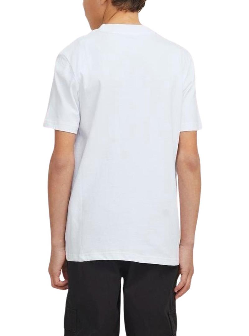 Camiseta Jack and Jones Beau branca para criança.