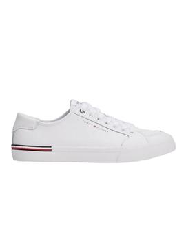 Tênis Tommy Hilfiger Core Corporate branco para homem.