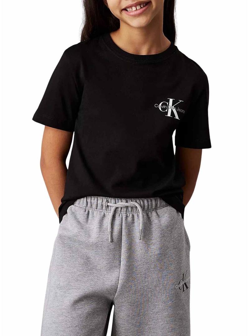 Camiseta Calvin Klein Jeans Monologo preto kids