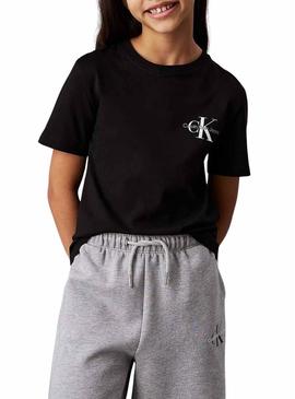 Camiseta Calvin Klein Jeans Monologo preto kids