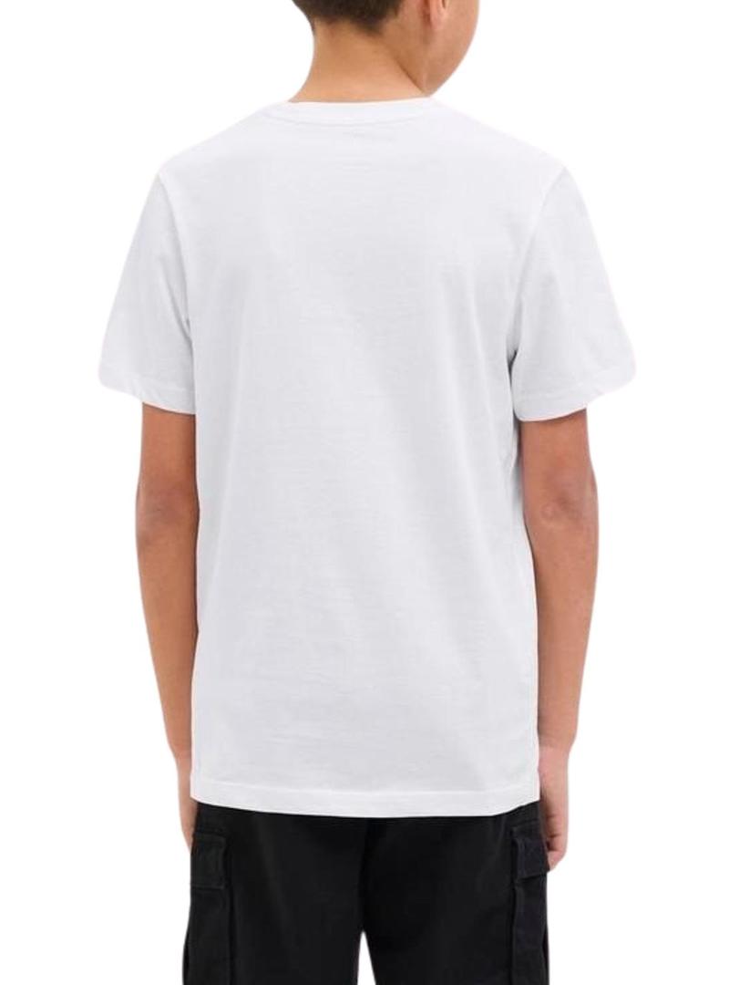 Camiseta Jack and Jones Palm branca para criança.