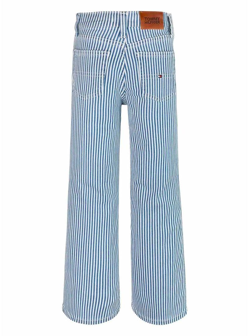 Calça listrada azul Tommy Hilfiger Mabel para meninas