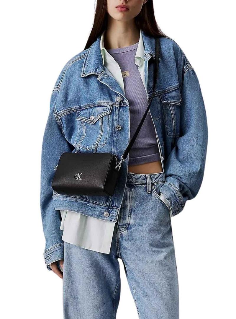 Bolsa tiracolo Calvin Klein Jeans Camera preta para mulher