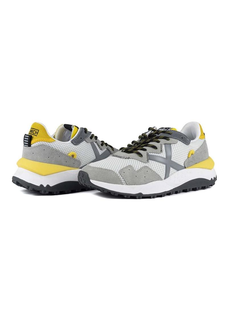 Sapatilhas Munich Shibuya 23 cinza e amarelo para homem.