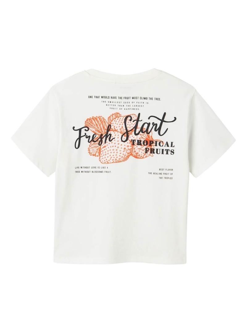 Camiseta Name It Boway branca para menina