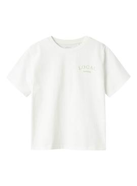 Camiseta Name It Boway branca e verde