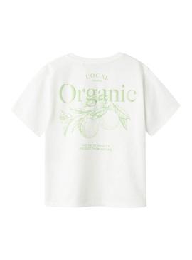 Camiseta Name It Boway branca e verde