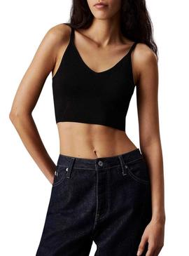 Top Calvin Klein Jeans Rayon preto para mulher.