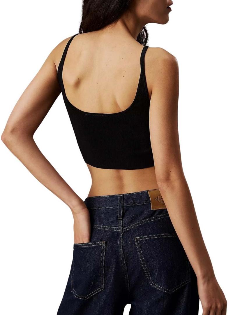 Top Calvin Klein Jeans Rayon preto para mulher.