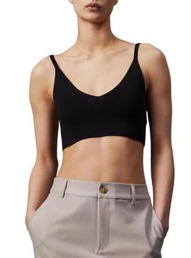 Top Calvin Klein Jeans Rayon preto para mulher.