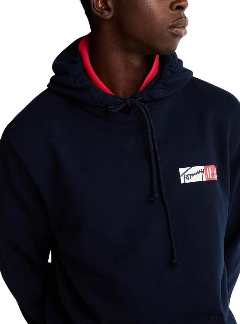 Moletom Tommy Jeans Graphic marinho para homem.