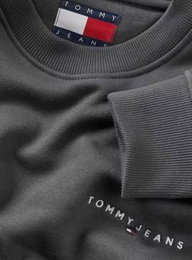Moletom Tommy Jeans Linear preto para homem.