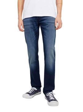 Calça de ganga Jack and Jones Mike denim escuro para homem.