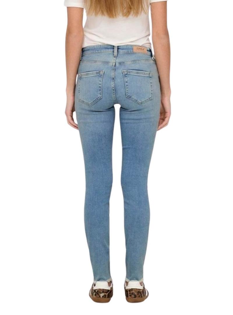 Calça de ganga Only Blush em denim claro para mulher.