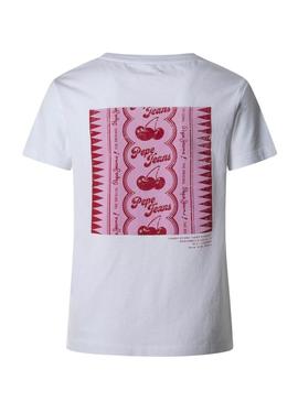 Camiseta Pepe Jeans Rosey branca para mulher.