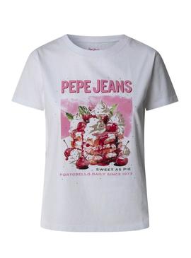 Camiseta Pepe Jeans Ryoko branca para mulher.