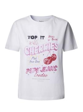 Camiseta Pepe Jeans Roxane branca para mulher