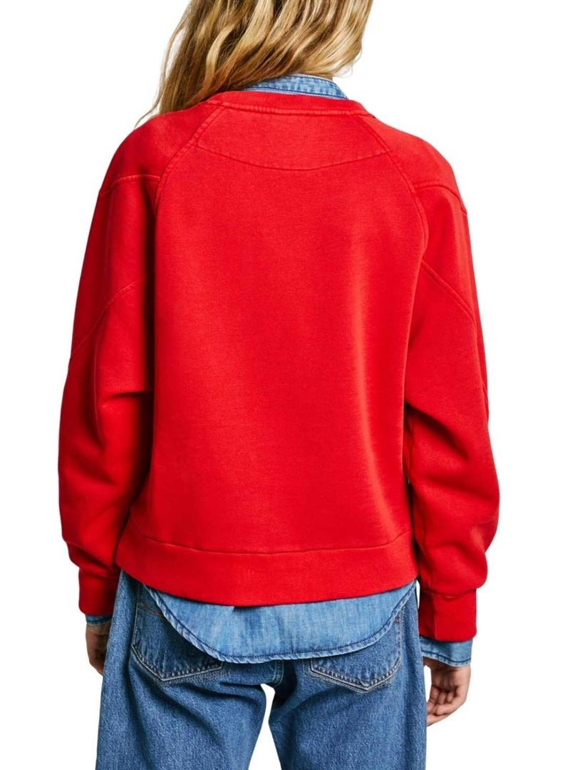 Moletom Pepe Jeans Reese vermelho para mulher.