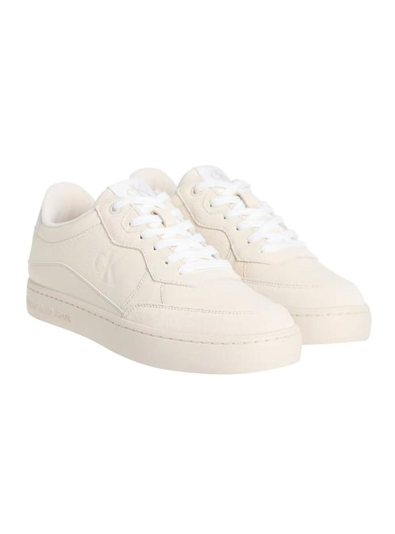 Sapatilhas Calvin Klein Classic Cupsole bege para homem.