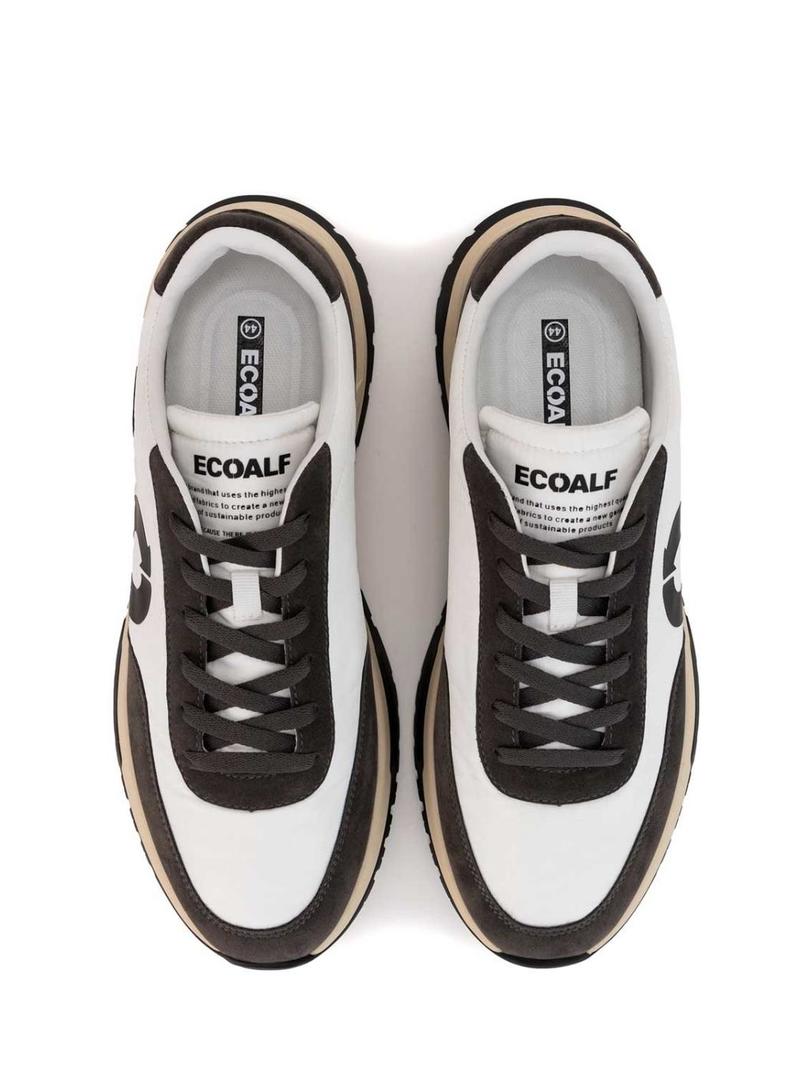 Tênis Ecoalf Ventura branco e preto para homem.