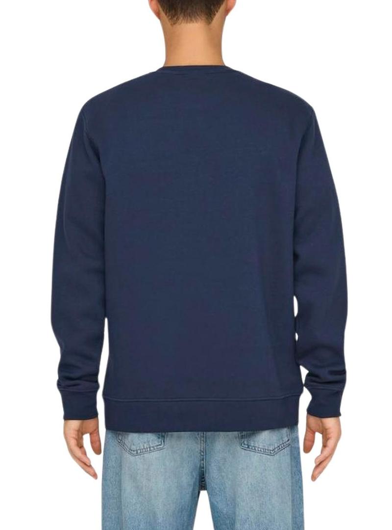 Moletom Only and Sons Dawson azul marinho para homem.