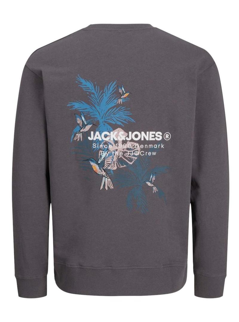 Moletom Jack and Jones Hawaii cinza escuro para homem