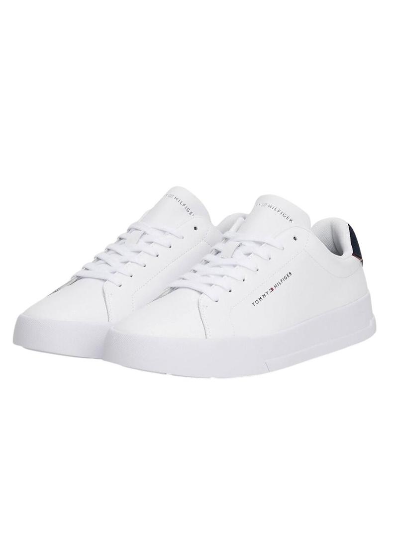 Tênis Tommy Hilfiger Court branco para homem.