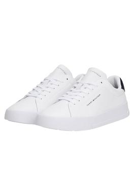 Tênis Tommy Hilfiger Court branco para homem.