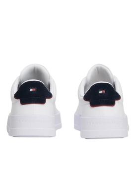 Tênis Tommy Hilfiger Court branco para homem.
