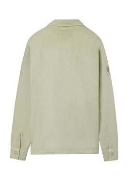 Camisa sobreposta Silbon verde para homem