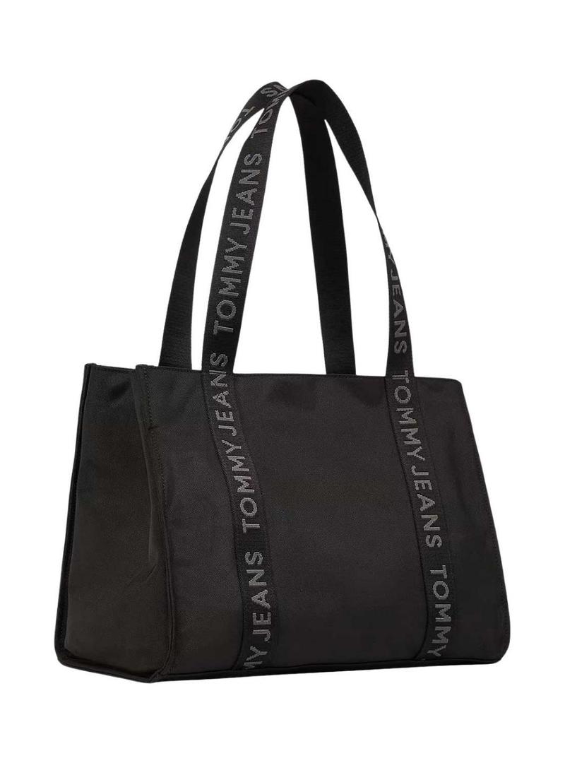Bolsa Tommy Jeans Daily Tote preta para mulher.