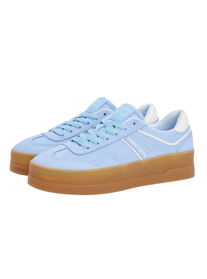 Sapatilhas Tommy Jeans Greenwich Platform azul para mulher.