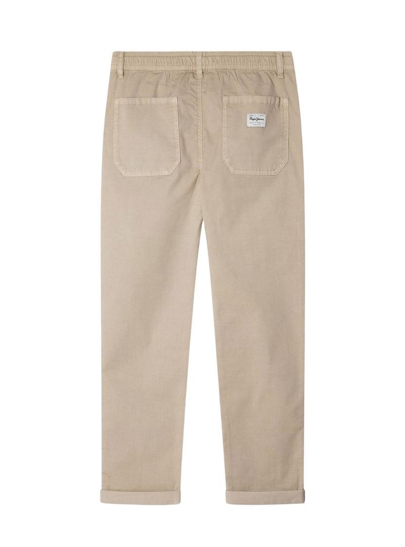 Calça Pepe Jeans Junior bege para menino.