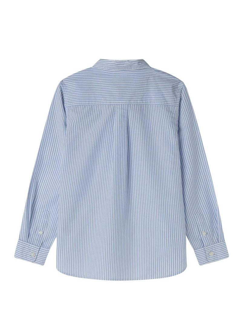 Camisa Pepe Jeans Celso azul e branco para menino