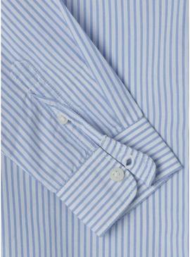 Camisa Pepe Jeans Celso azul e branco para menino