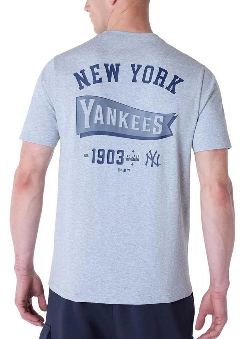 Camiseta New Era Yankees cinza para homem