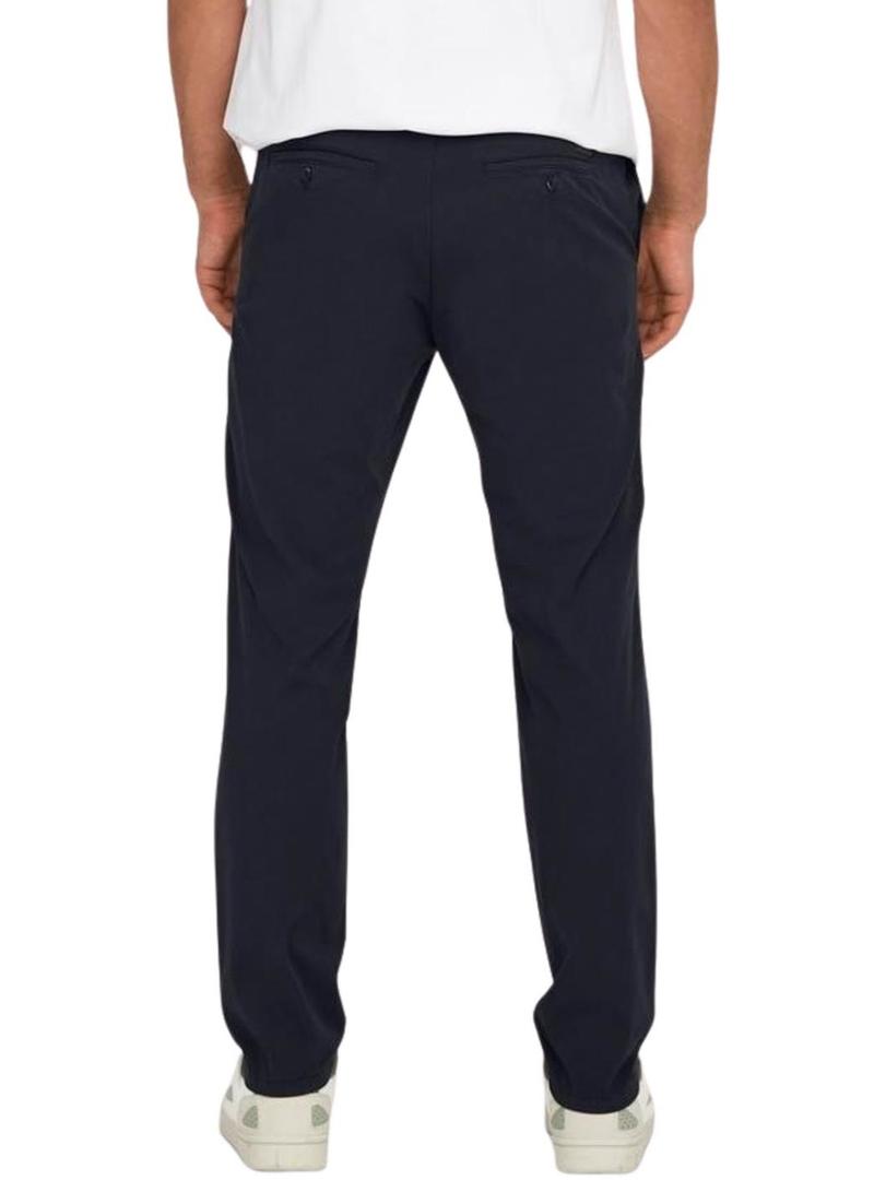 Calça Only and Sons Free marinho para homem.