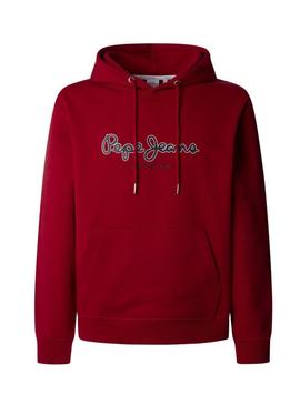 Moletom Pepe Jeans Duke Hoodie vermelho para homens