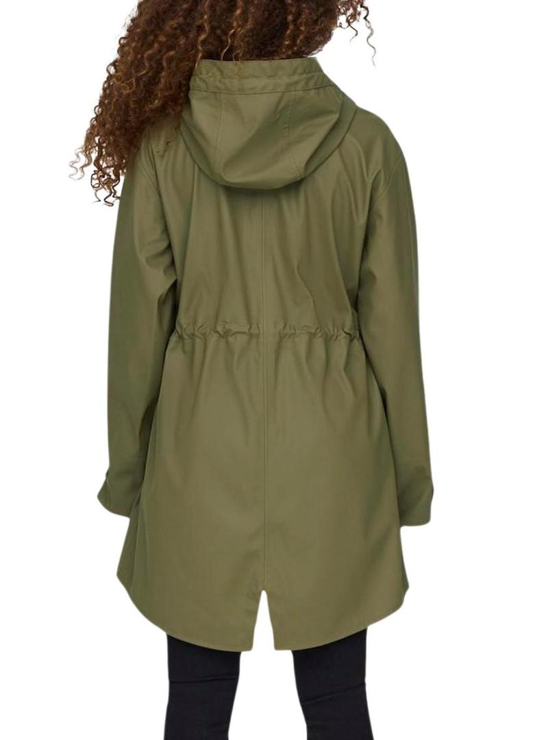 Capa de chuva verde Only New Station para mulher.