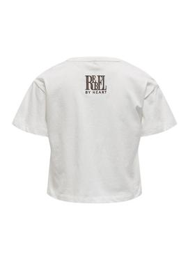 Camisola Only Gleona branca para menina.