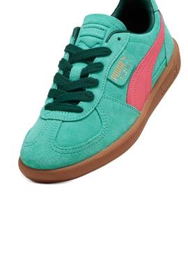 Sapatilhas Puma Palermo turquesa para mulher.