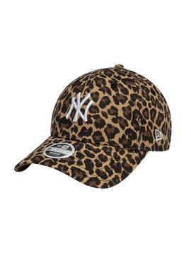 Touca New Era Leopard marrom para mulher