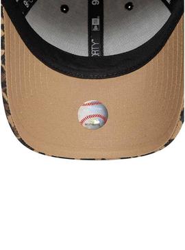 Touca New Era Leopard marrom para mulher