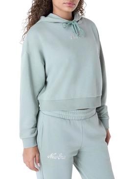 Moletom New Era Script azul turquesa para mulher