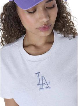 Camiseta New Era Athletics cinza para mulher