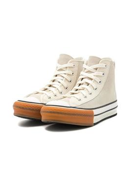 Tênis Converse Chuck Taylor All Star Eva Lift bege para mulheres