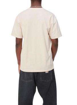 Camisa Carhartt Script bege para homem