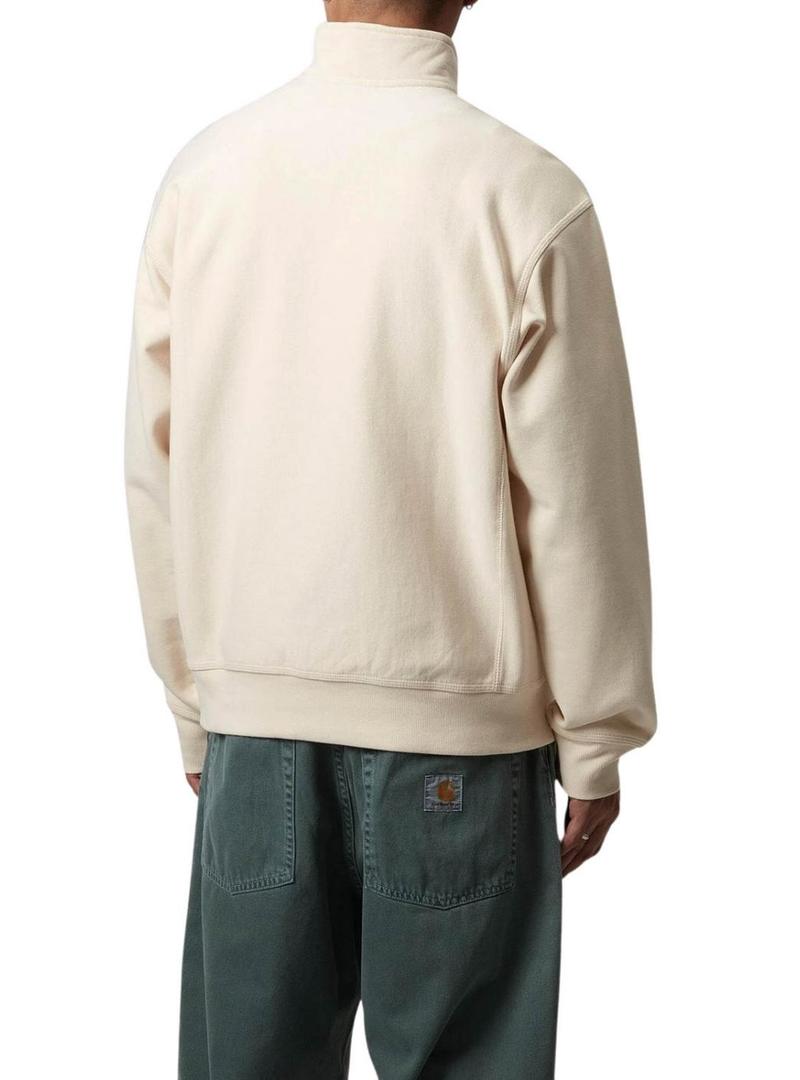 Moletom Carhartt Half Zip bege para homens.