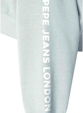 Moletom Pepe Jeans Mila turquesa para menina.