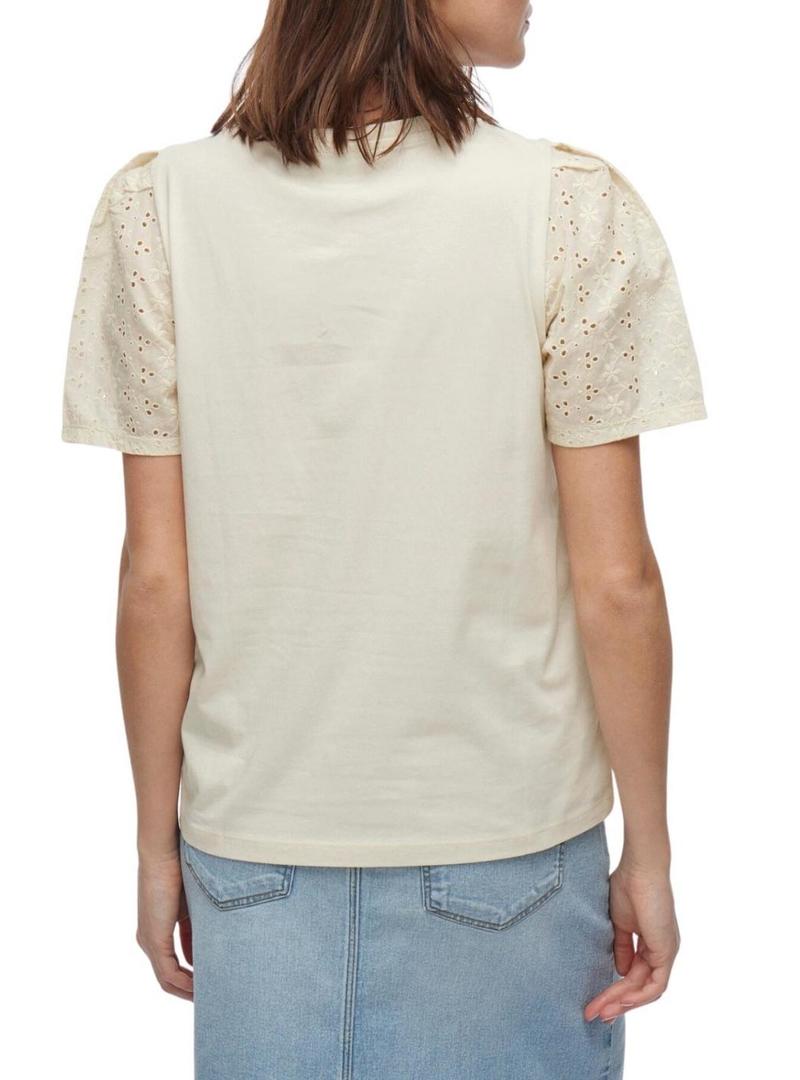 Camiseta Vila Merry bege para mulher